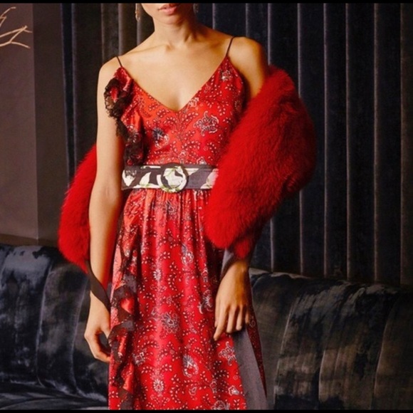 cinq a sept Petra Sleeveless Faux-Wrap Silk Dress W/ Lace Trim - Picture 3 of 7